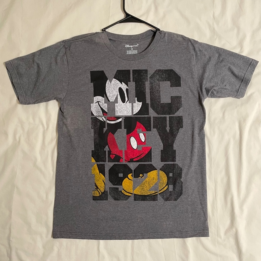 "Mickey 1928" Disney Mickey Mouse T-Shirt. Gray with graphic. Great condition.